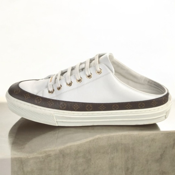 AUTHENTIC Louis Vuitton MONOGRAM Stellar Open Back Slide-On Sneaker w/Box SZ 37! - Picture 3 of 16